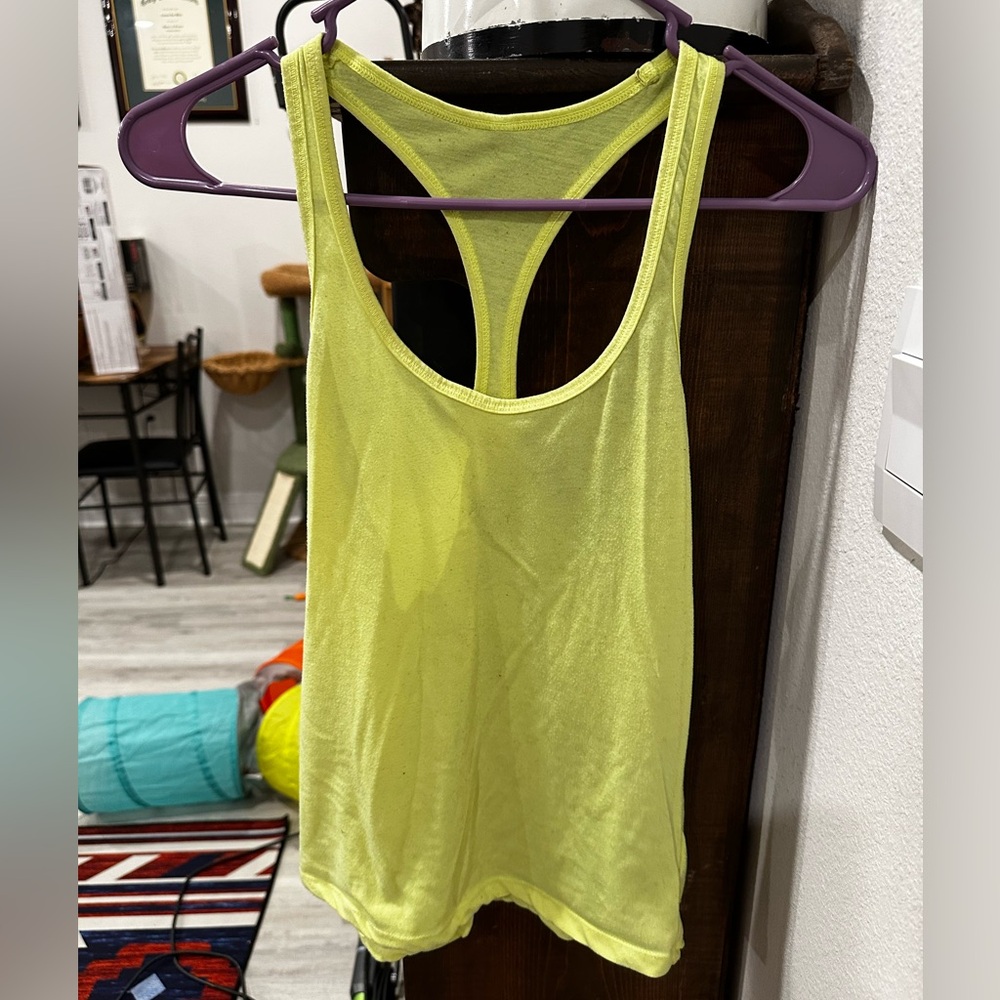 New Balance Neon Yellow Racerback Tank Top, size XS